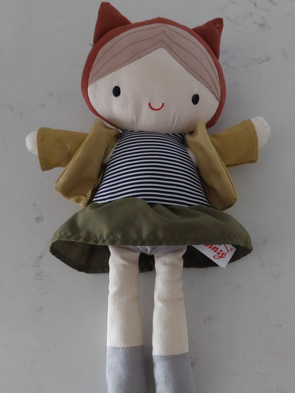 Linzy Toys Autumn 14" Cotton Plush Girl Doll Fox Ears Hat EUC